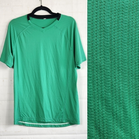 Lululemon Men’s Athletic Focus V Performance Short Sleeve T-Shirt Green Medium - Picture 1 of 7